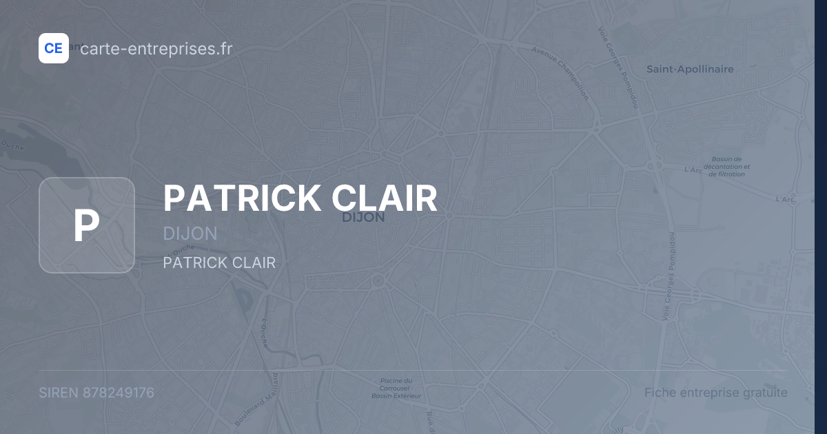 PATRICK CLAIR — 878249176 — fiche entreprise