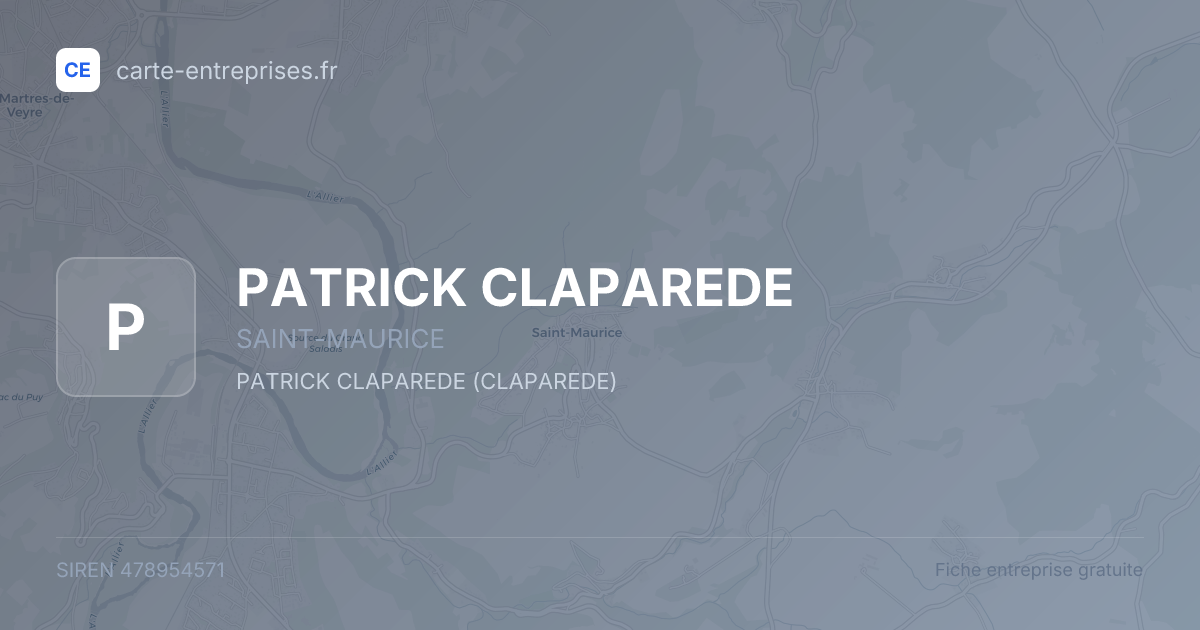 PATRICK CLAPAREDE — 478954571 — fiche entreprise