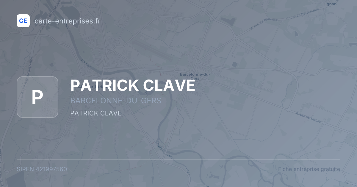 PATRICK CLAVE — 421997560 — fiche entreprise
