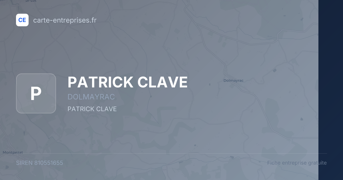 PATRICK CLAVE — 810551655 — fiche entreprise