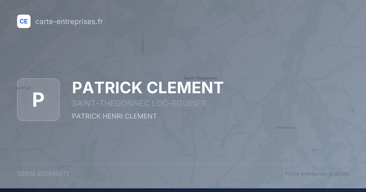 PATRICK CLEMENT — 320996671 — fiche entreprise