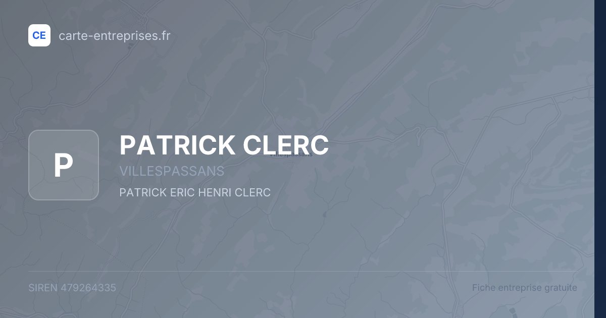 PATRICK CLERC — 479264335 — fiche entreprise