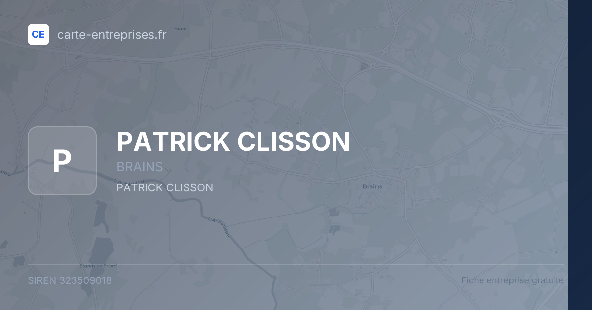PATRICK CLISSON — 323509018 — fiche entreprise
