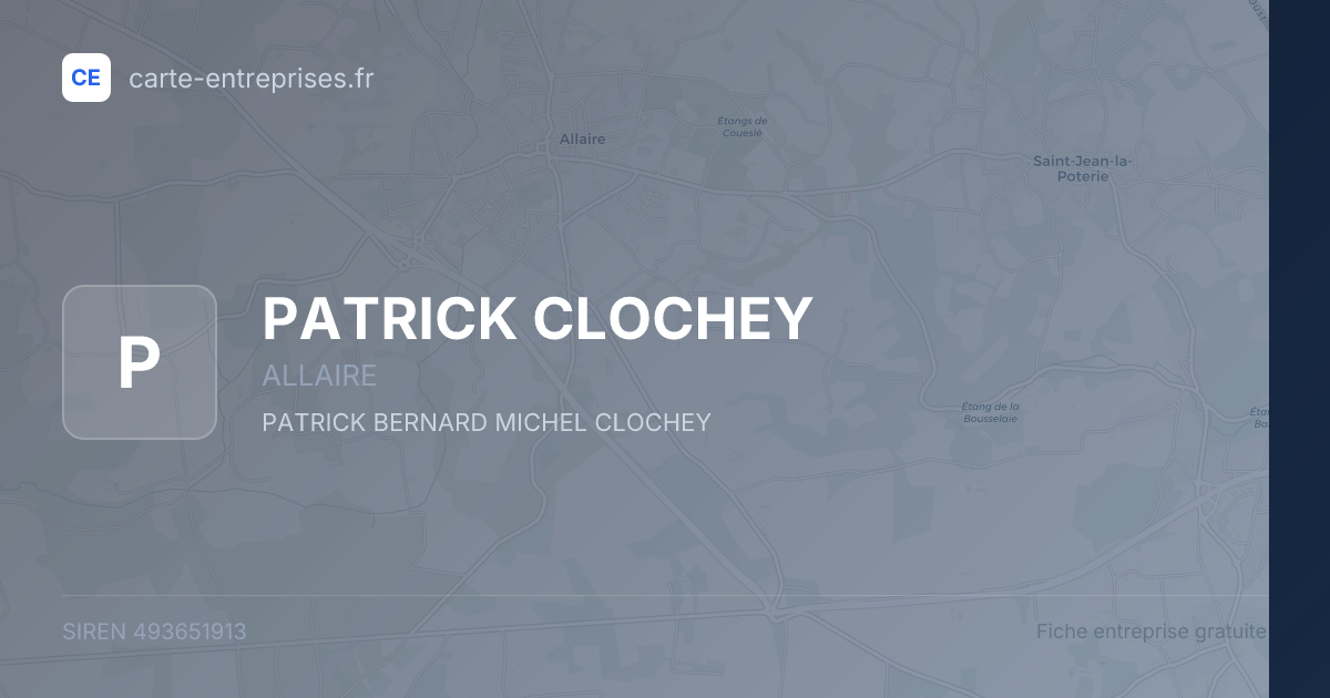 PATRICK CLOCHEY — 493651913 — fiche entreprise