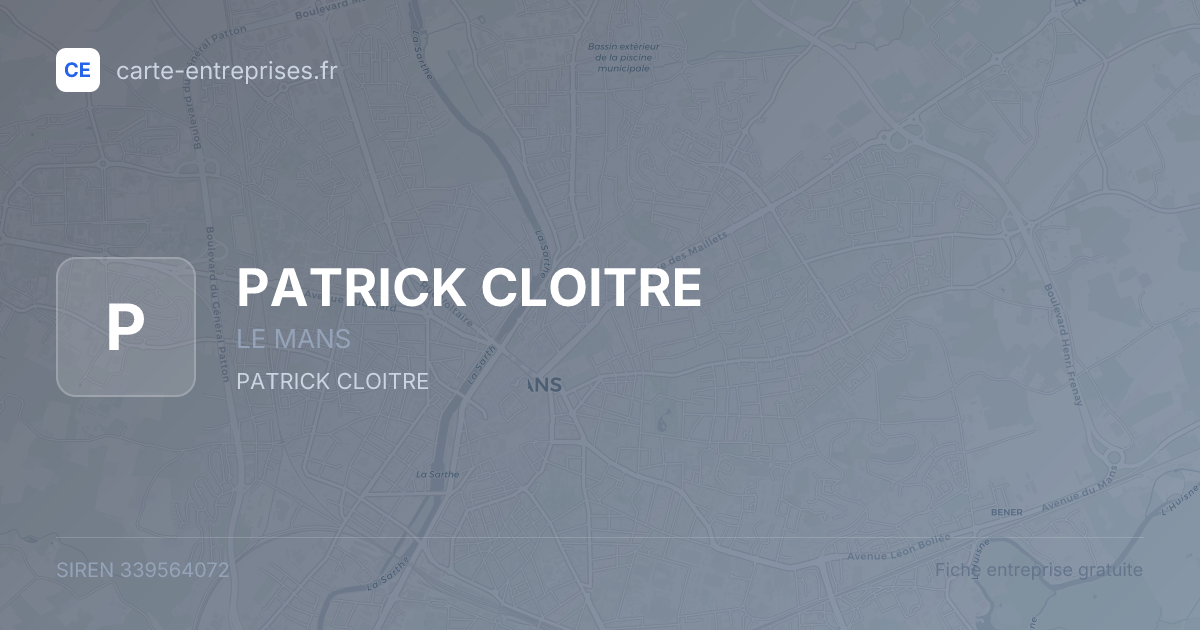 PATRICK CLOITRE — 339564072 — fiche entreprise