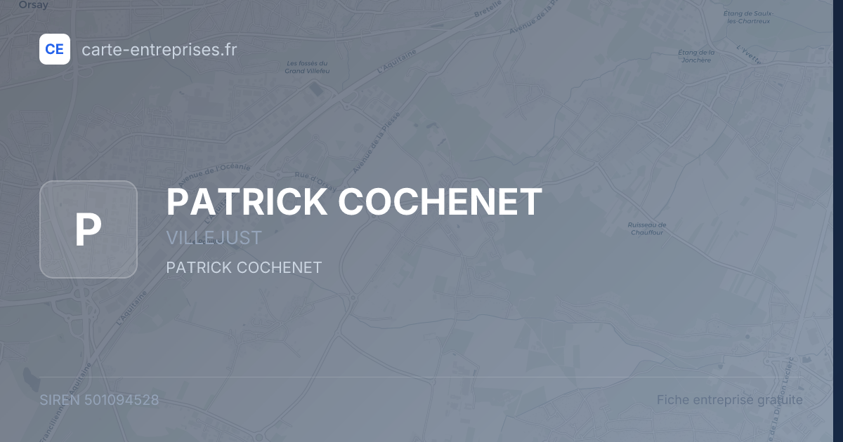 PATRICK COCHENET — 501094528 — fiche entreprise