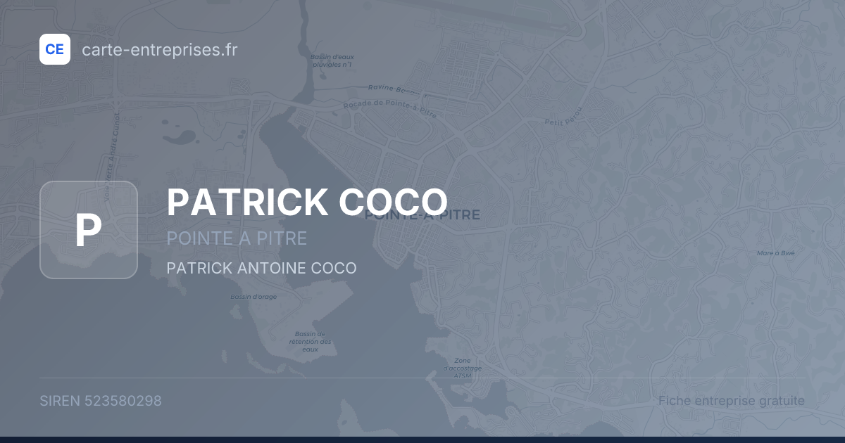 PATRICK COCO — 523580298 — fiche entreprise