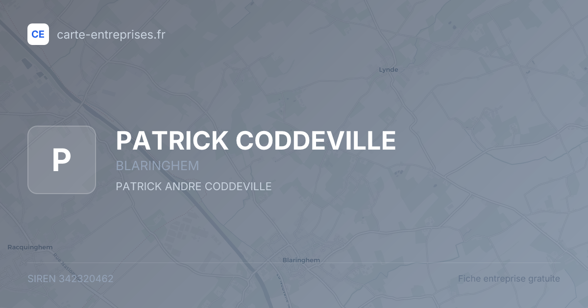 PATRICK CODDEVILLE — 342320462 — fiche entreprise