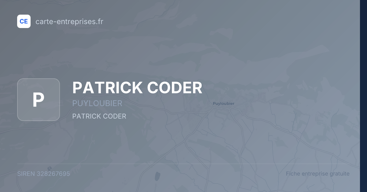 PATRICK CODER — 328267695 — fiche entreprise