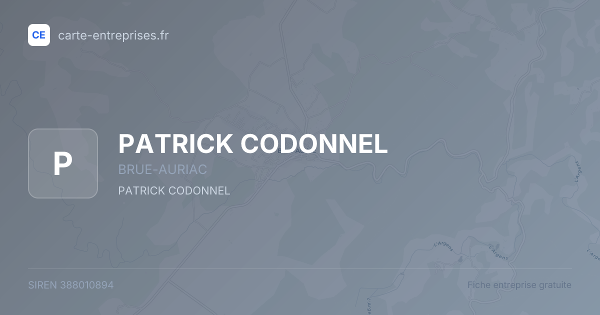 PATRICK CODONNEL — 388010894 — fiche entreprise