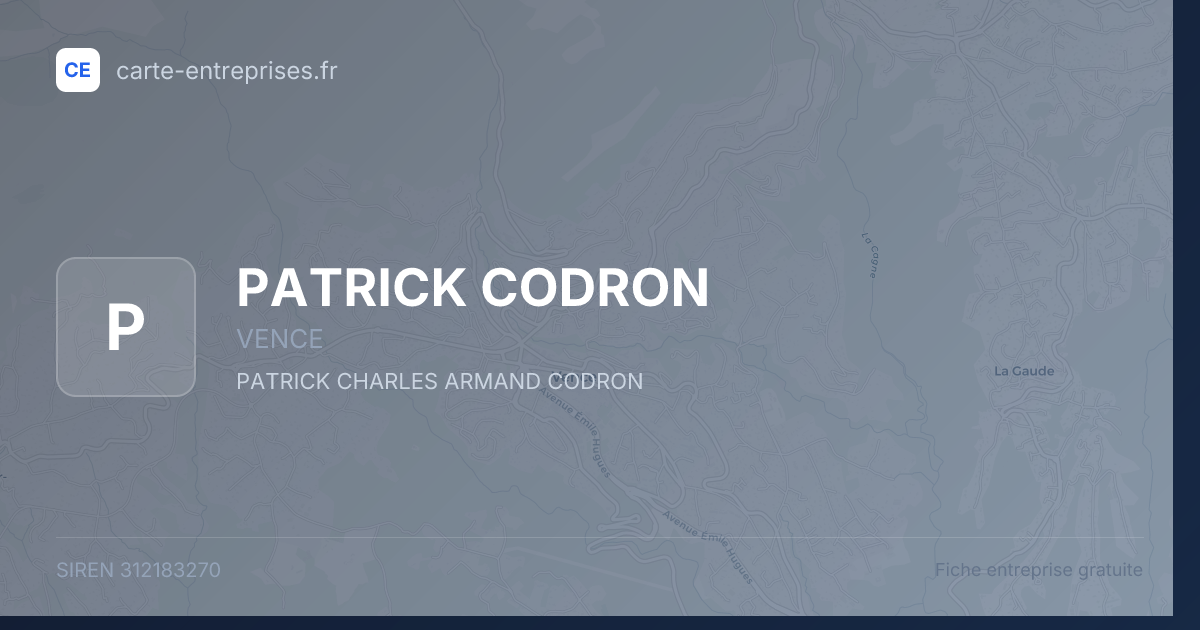 PATRICK CODRON — 312183270 — fiche entreprise