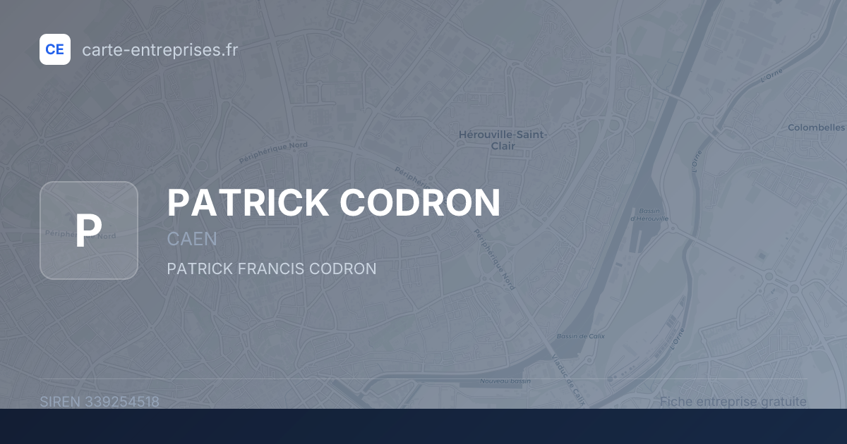 PATRICK CODRON — 339254518 — fiche entreprise