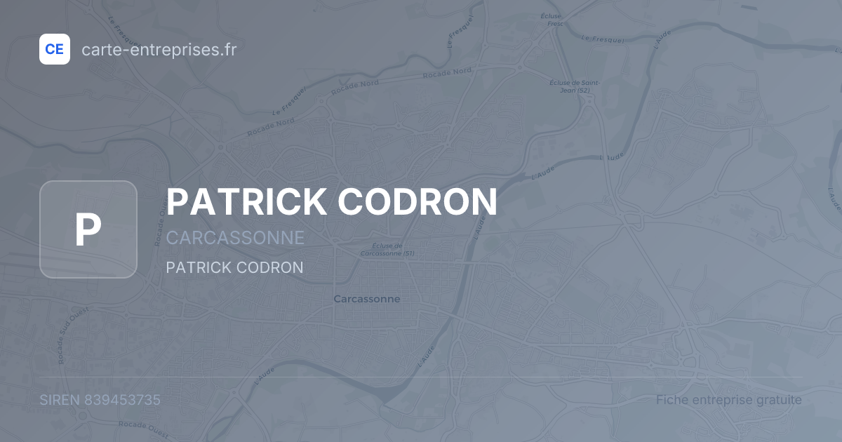 PATRICK CODRON — 839453735 — fiche entreprise