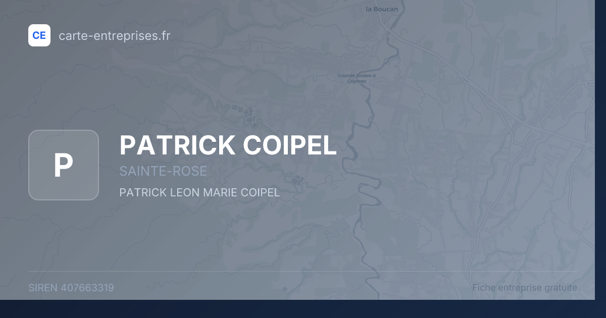 PATRICK COIPEL — 407663319 — fiche entreprise