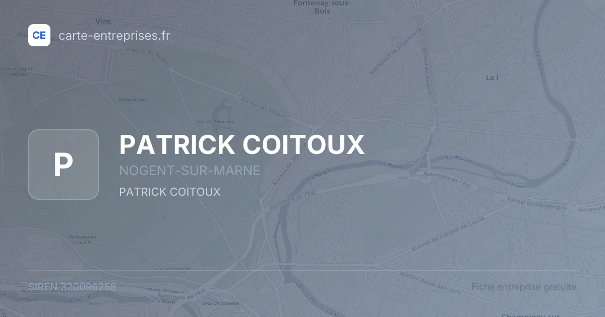 PATRICK COITOUX — 320096258 — fiche entreprise