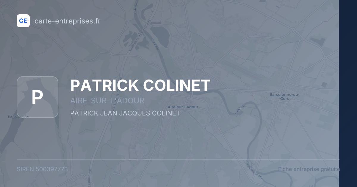 PATRICK COLINET — 500397773 — fiche entreprise