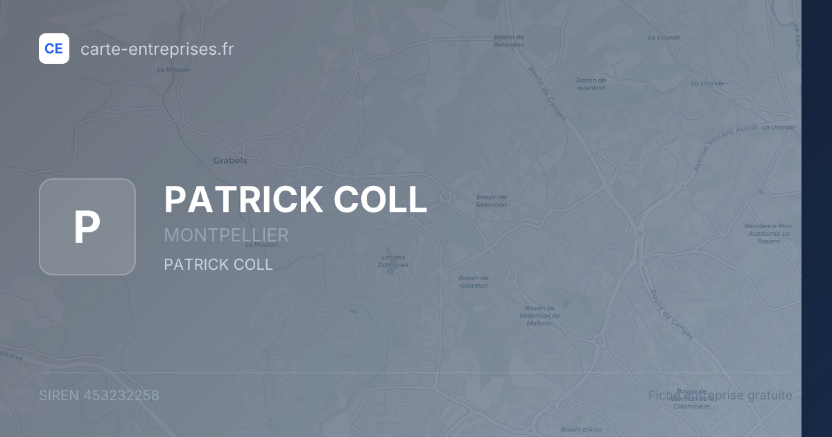 PATRICK COLL — 453232258 — fiche entreprise