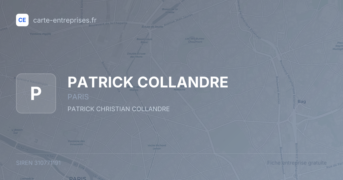 PATRICK COLLANDRE — 310771191 — fiche entreprise
