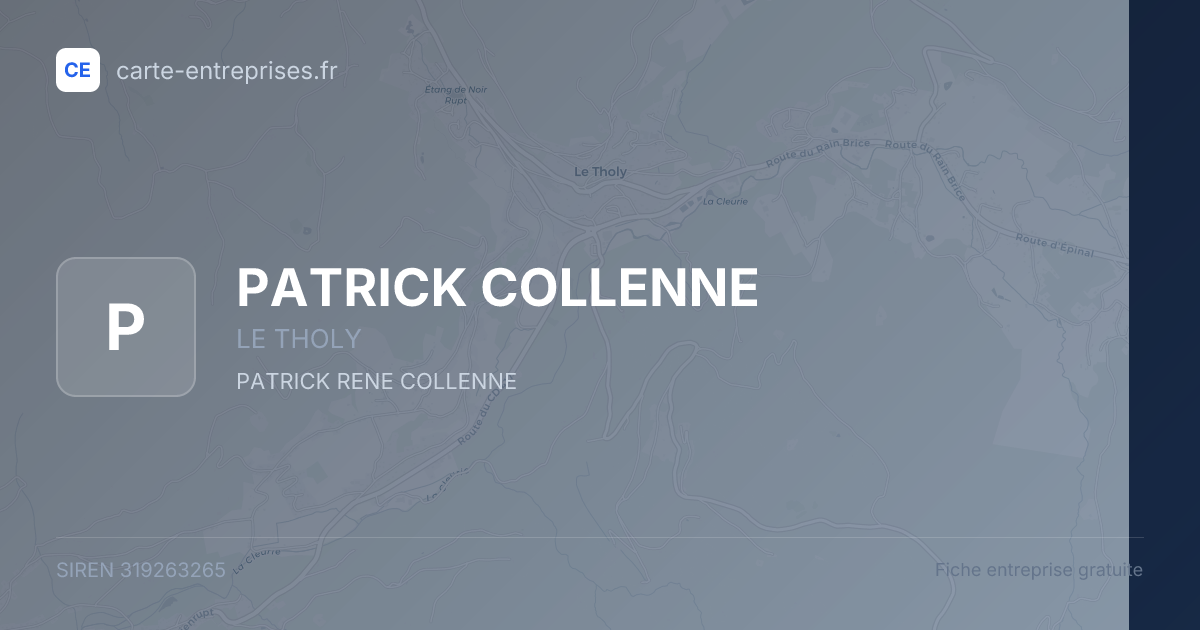PATRICK COLLENNE — 319263265 — fiche entreprise