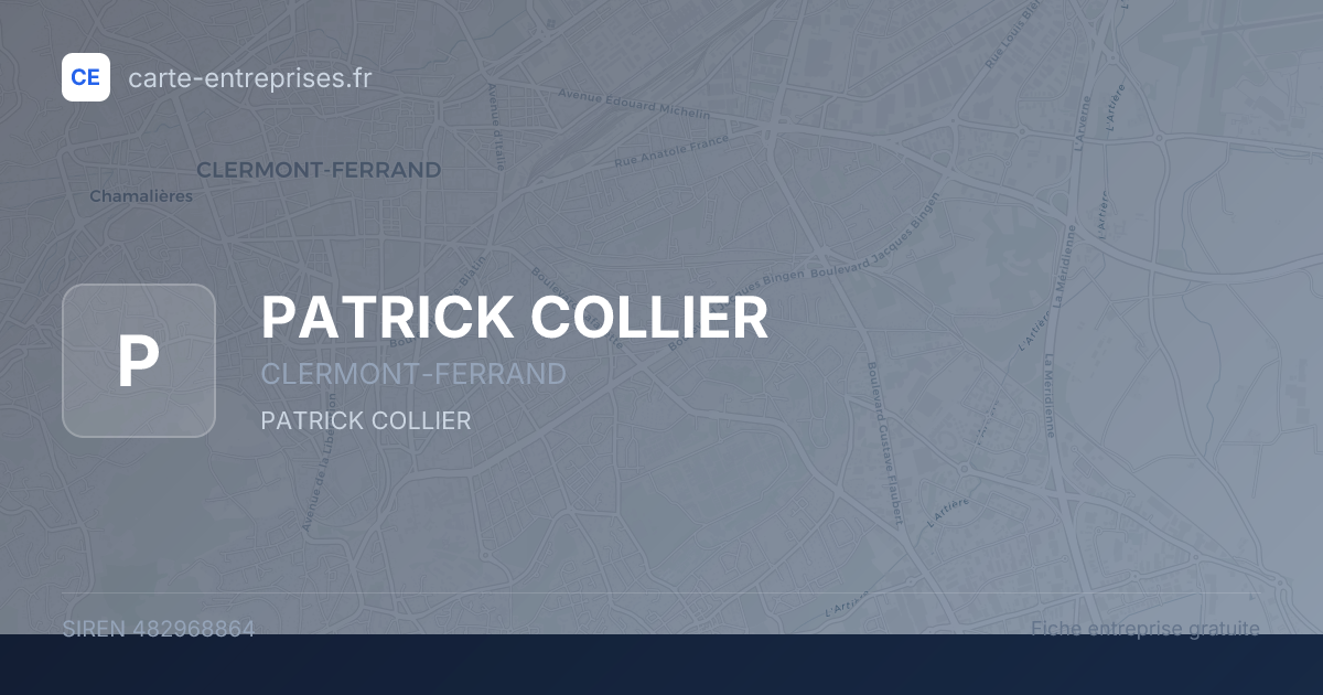 PATRICK COLLIER — 482968864 — fiche entreprise