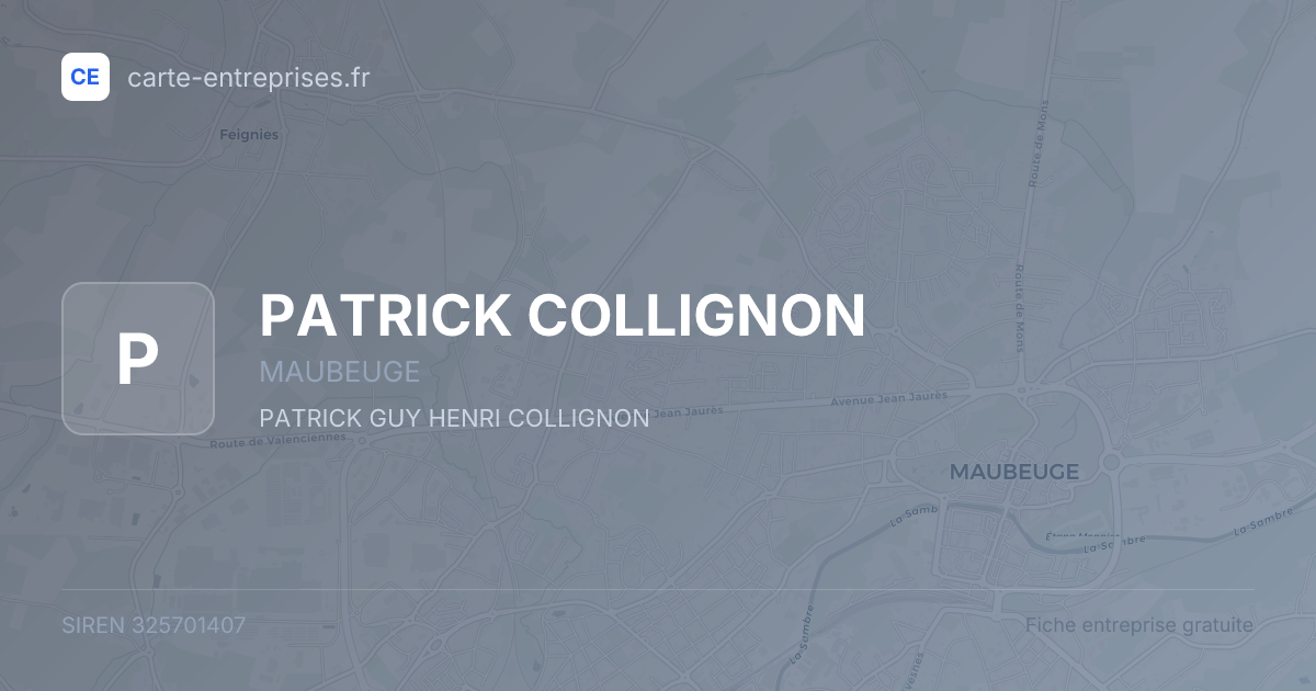 PATRICK COLLIGNON — 325701407 — fiche entreprise