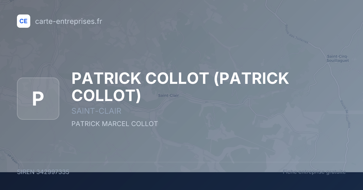 PATRICK COLLOT — 342997335 — fiche entreprise