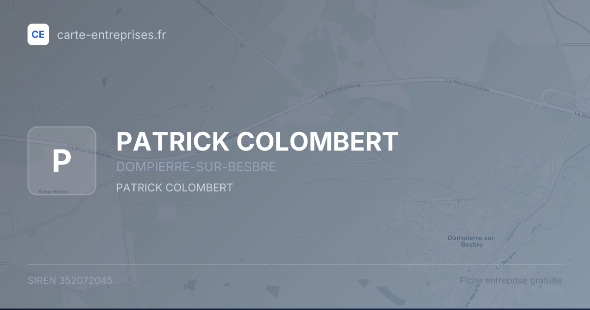 PATRICK COLOMBERT — 352072045 — fiche entreprise