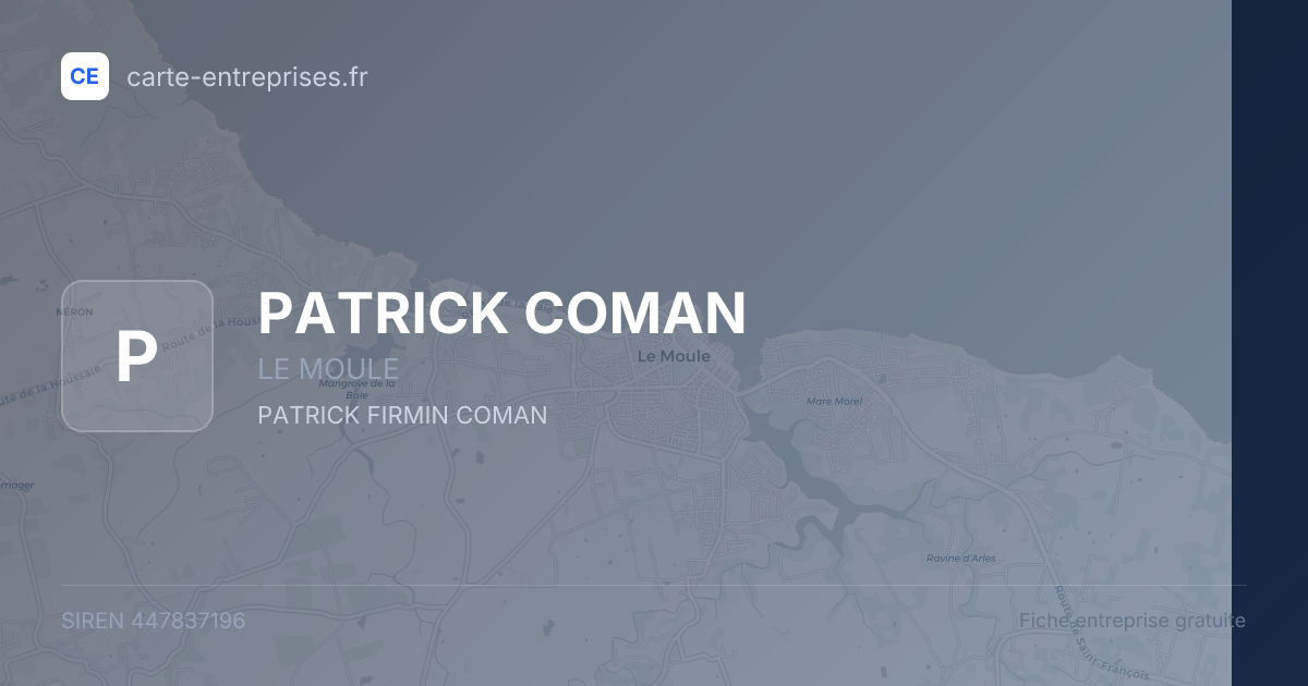 PATRICK COMAN — 447837196 — fiche entreprise