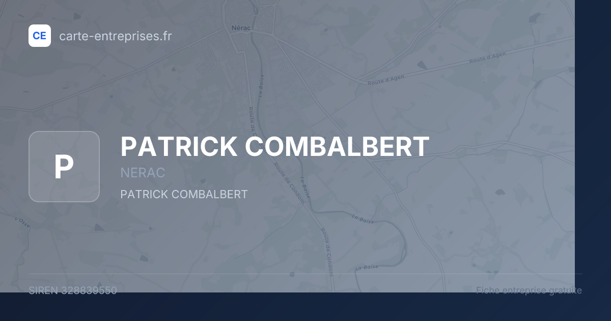 PATRICK COMBALBERT — 328839550 — fiche entreprise