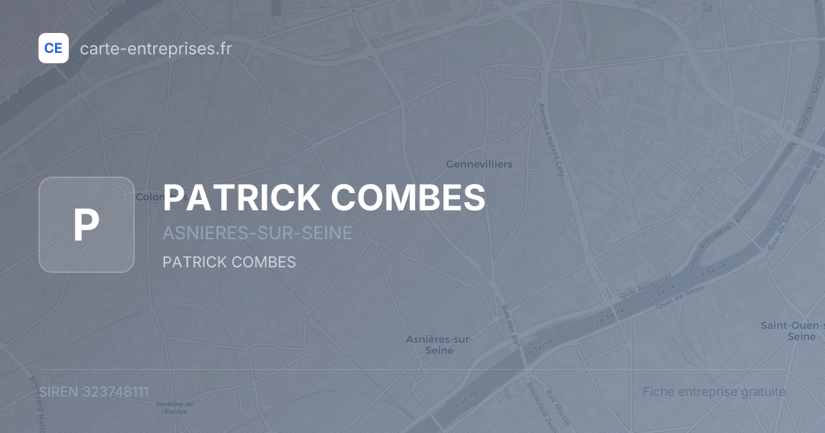 PATRICK COMBES — 323748111 — fiche entreprise