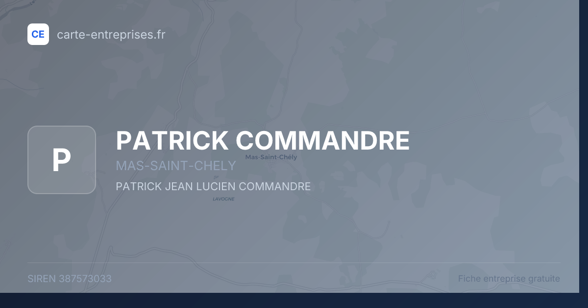 PATRICK COMMANDRE — 387573033 — fiche entreprise