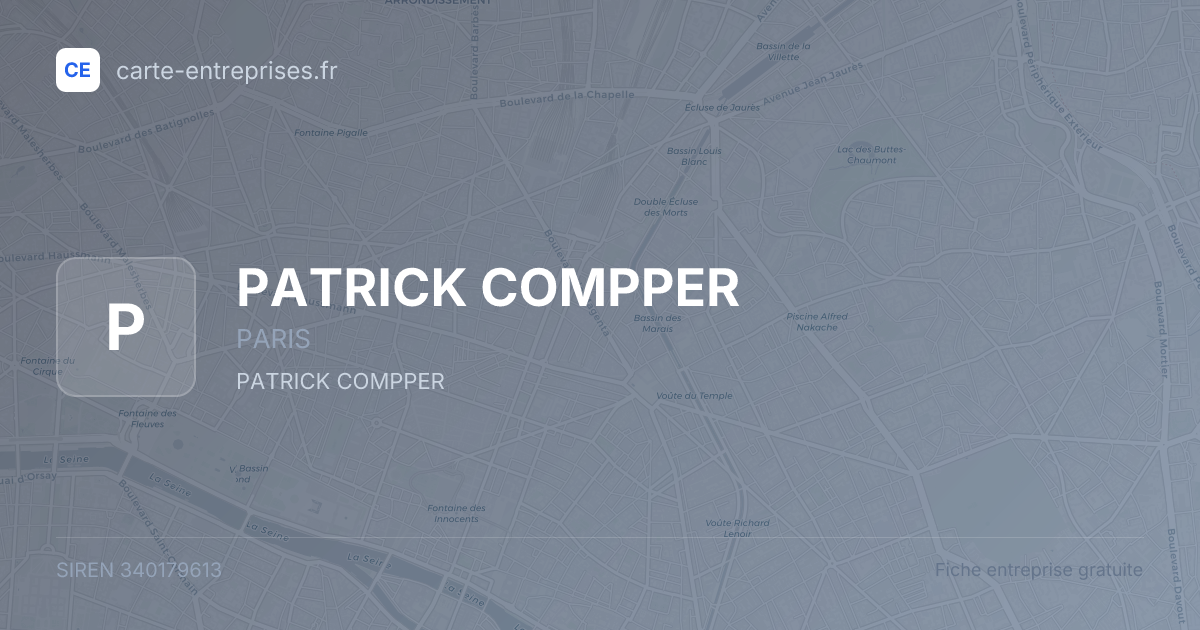PATRICK COMPPER — 340179613 — fiche entreprise