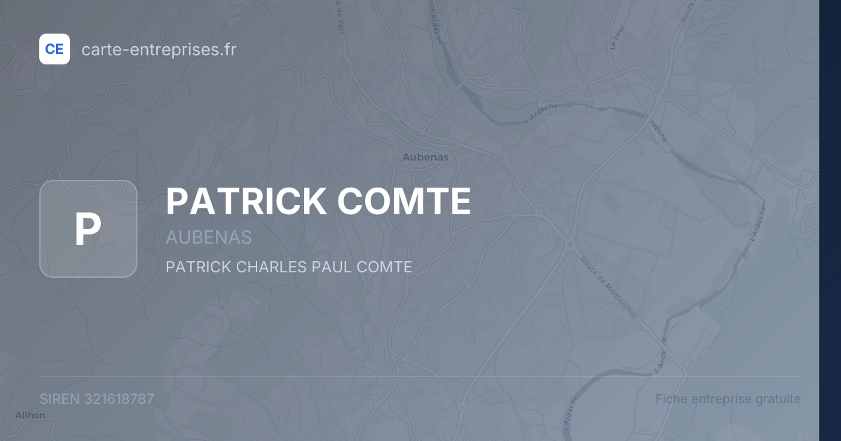 PATRICK COMTE — 321618787 — fiche entreprise
