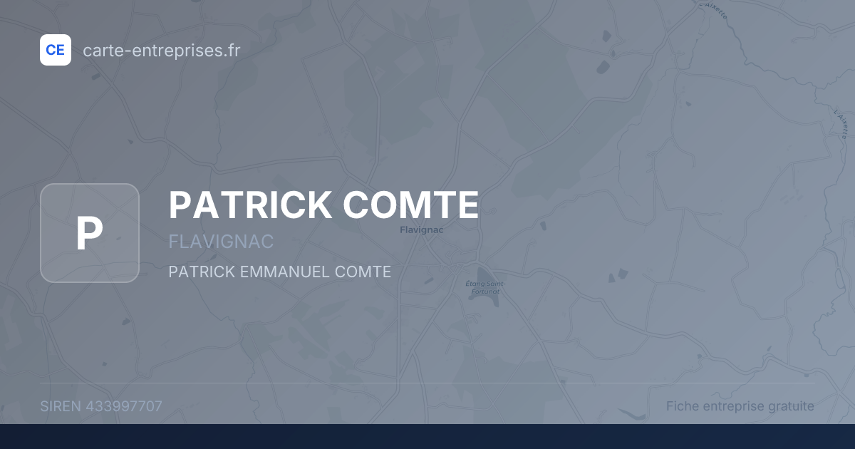 PATRICK COMTE — 433997707 — fiche entreprise