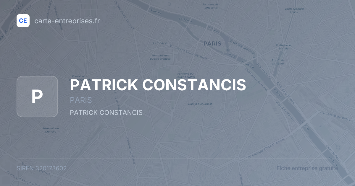 PATRICK CONSTANCIS — 320173602 — fiche entreprise