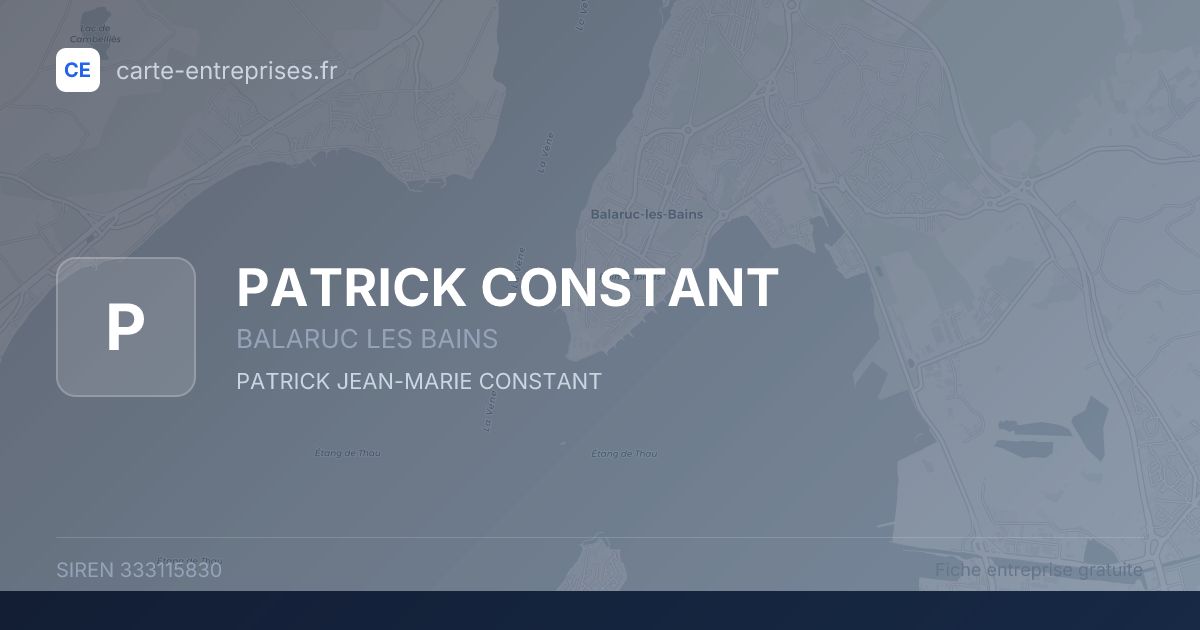 PATRICK CONSTANT — 333115830 — fiche entreprise