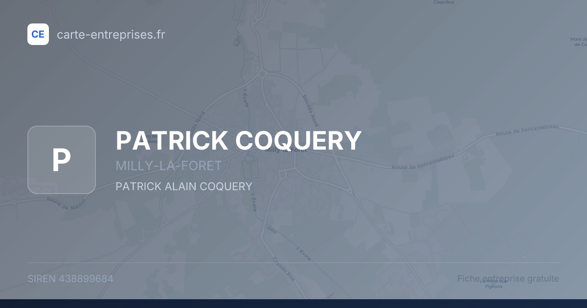 PATRICK COQUERY — 438899684 — fiche entreprise