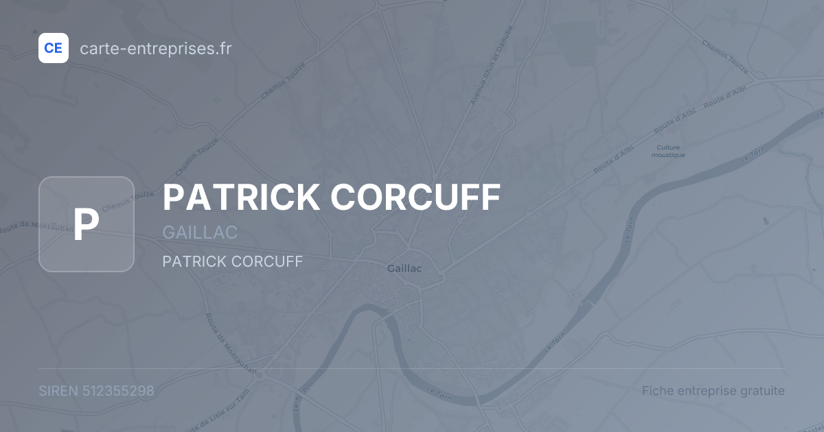 PATRICK CORCUFF — 512355298 — fiche entreprise