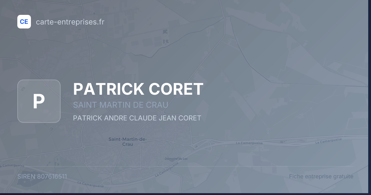 PATRICK CORET — 807616511 — fiche entreprise