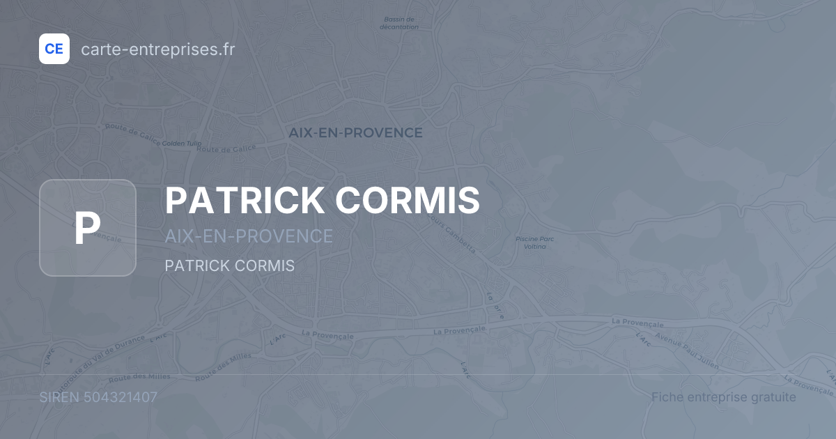 PATRICK CORMIS — 504321407 — fiche entreprise