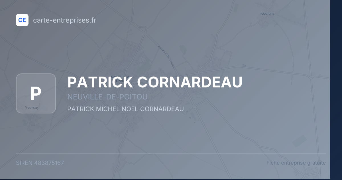 PATRICK CORNARDEAU — 483875167 — fiche entreprise