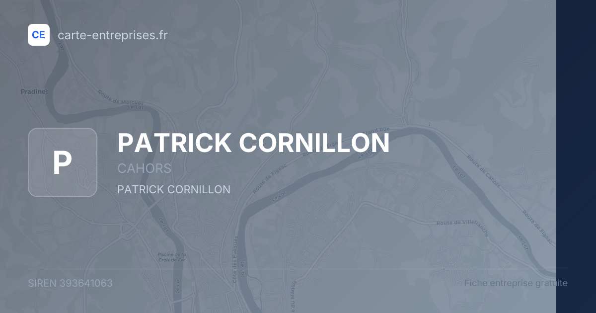 PATRICK CORNILLON — 393641063 — fiche entreprise