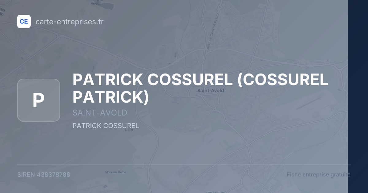 PATRICK COSSUREL (COSSUREL PATRICK) — 438378788 — fiche entreprise