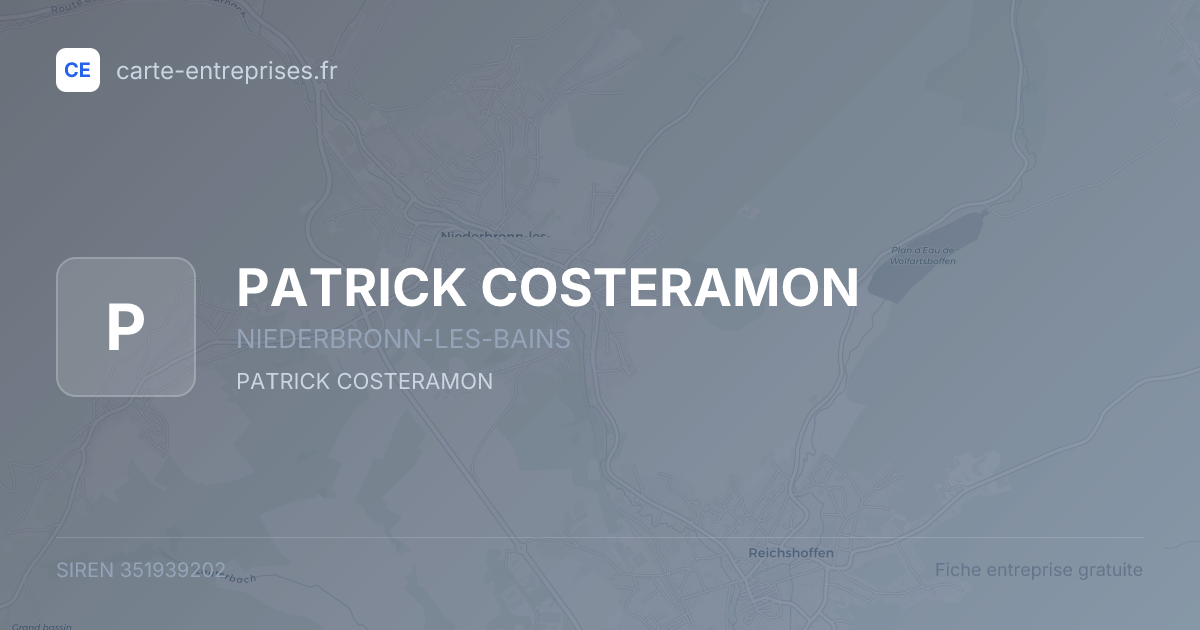 PATRICK COSTERAMON — 351939202 — fiche entreprise
