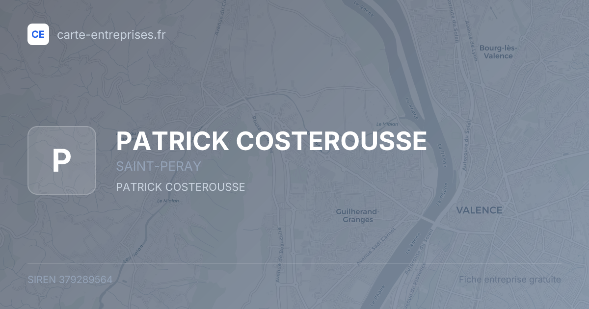 PATRICK COSTEROUSSE — 379289564 — fiche entreprise