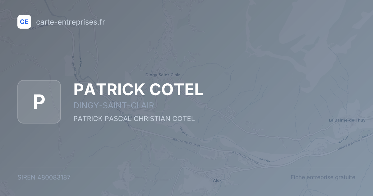 PATRICK COTEL — 480083187 — fiche entreprise