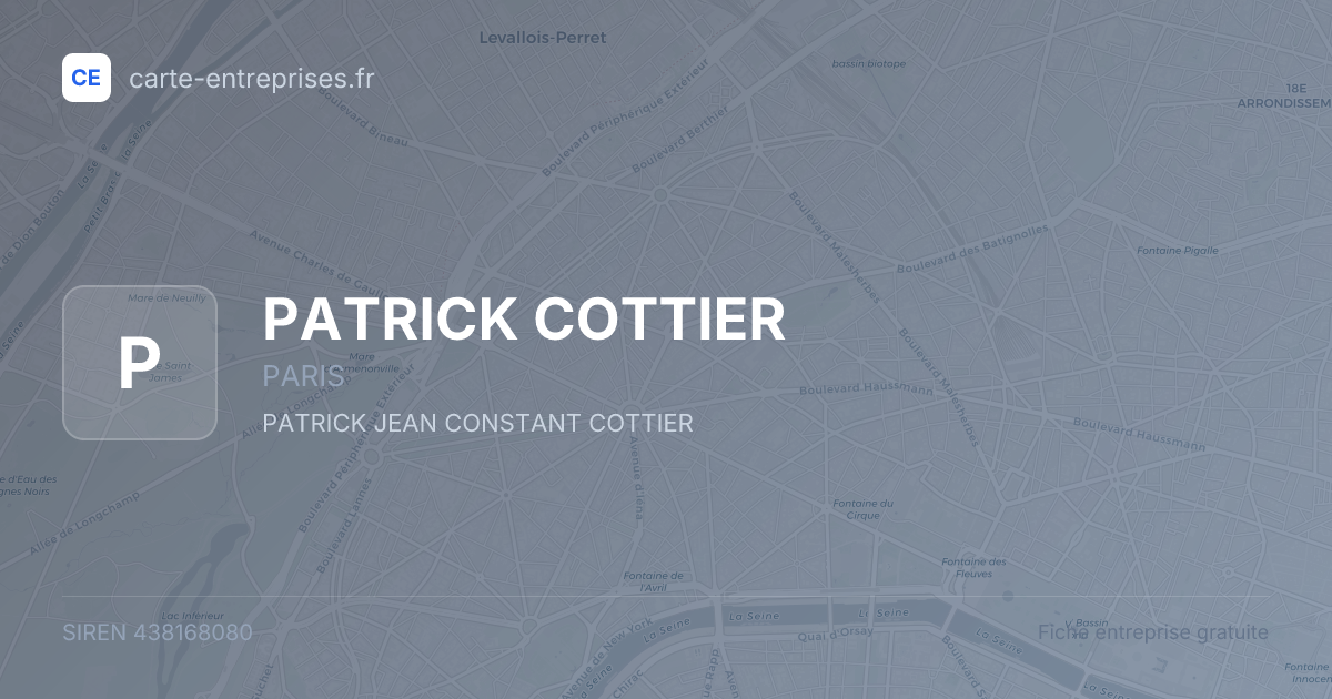 PATRICK COTTIER — 438168080 — fiche entreprise