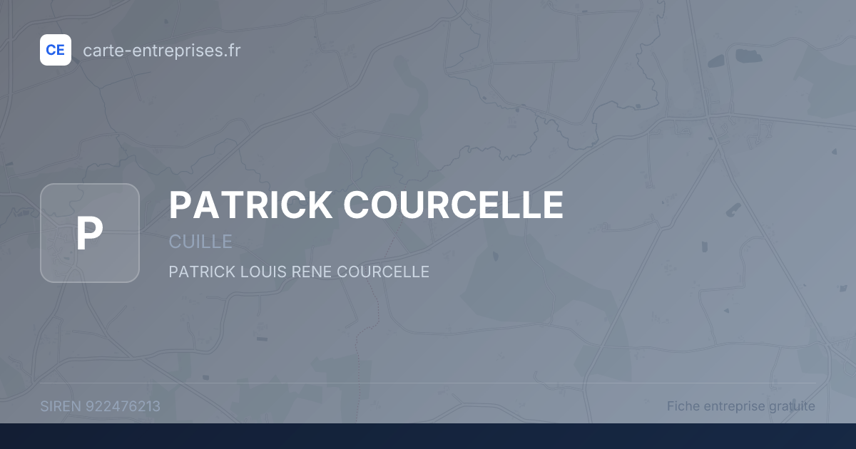 PATRICK COURCELLE — 922476213 — fiche entreprise
