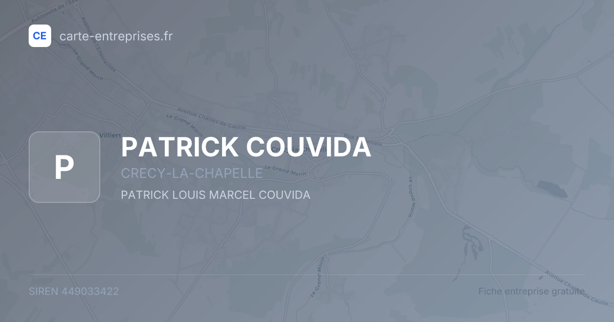 PATRICK COUVIDA — 449033422 — fiche entreprise