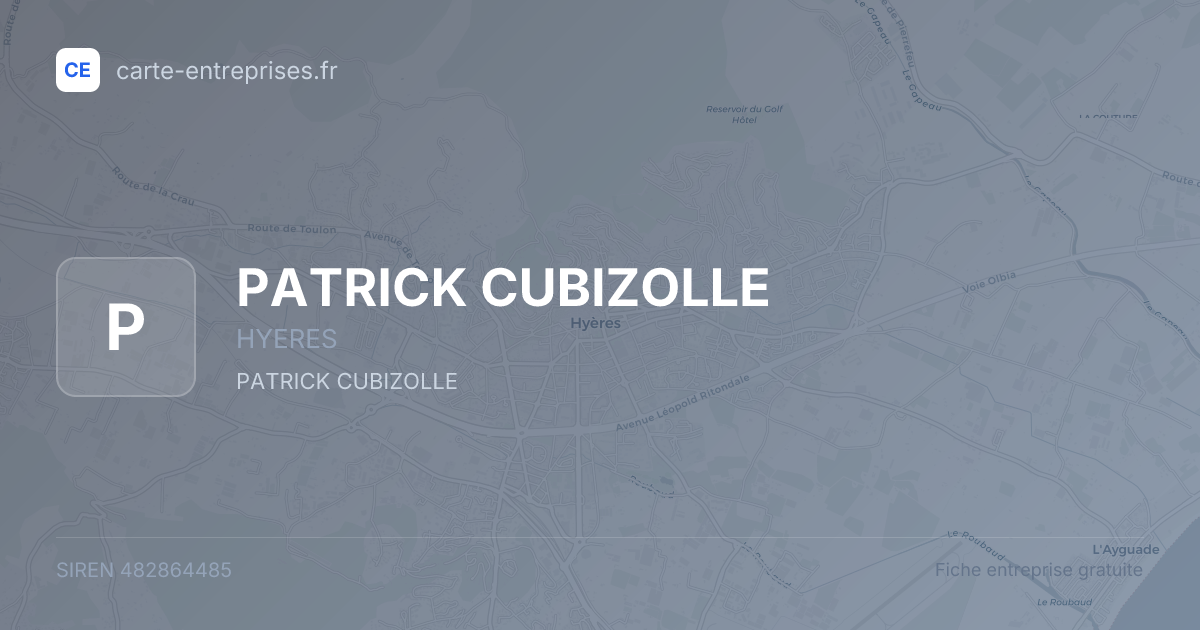 PATRICK CUBIZOLLE — 482864485 — fiche entreprise